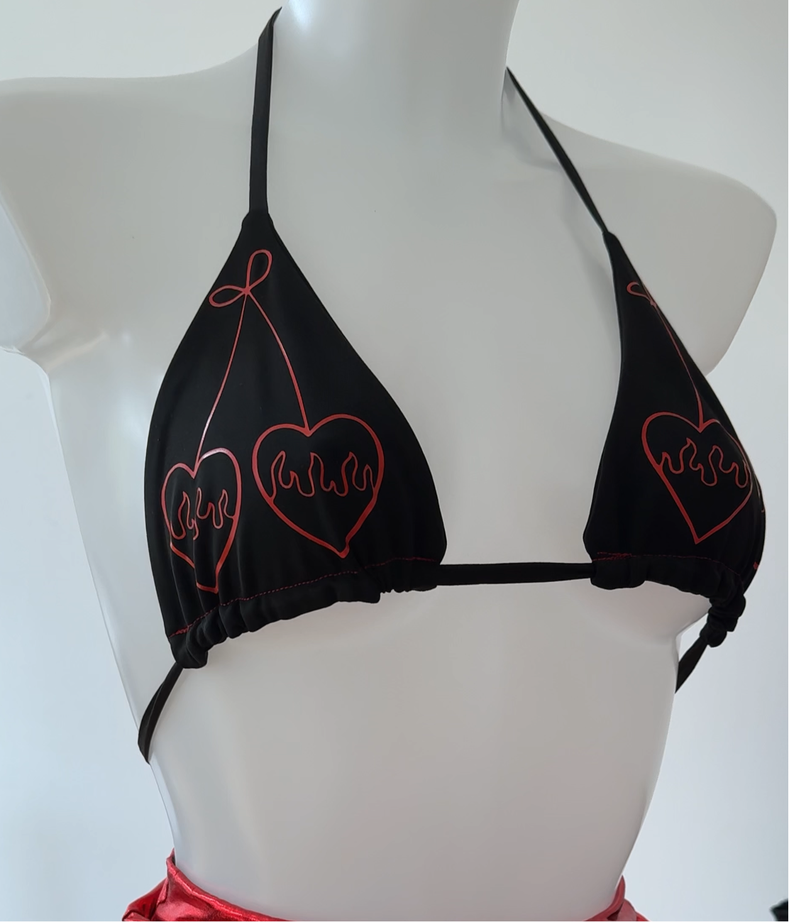 Cherry hearts triangle top